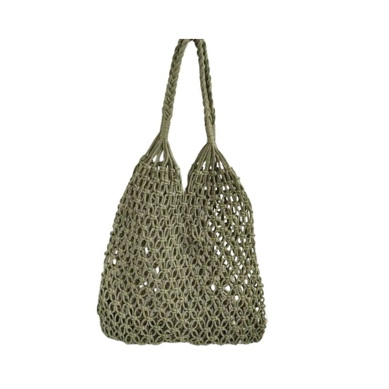 Bolsa de Praia de Crochê Helena - Elegância Casual em Verde