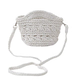 Bolsa de Praia de Crochê Luna - Pequena em Branco
