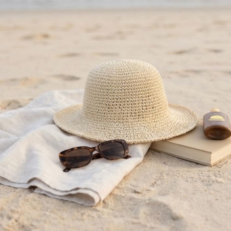 chapeu de palha bucket off white 