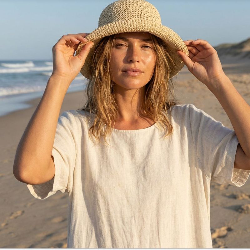 chapeu de palha modelo bucket