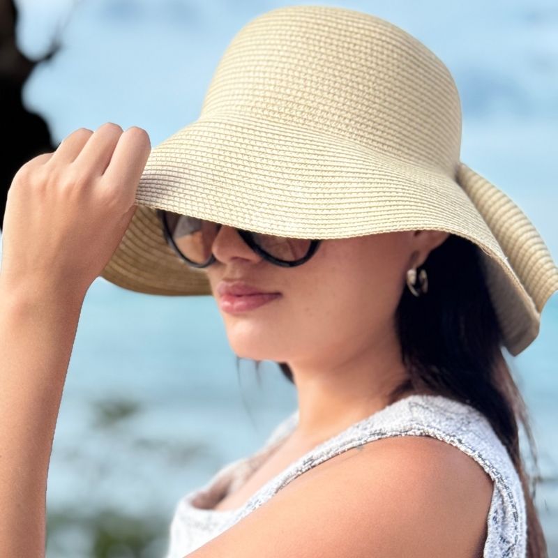 chapeu de palha com laco 