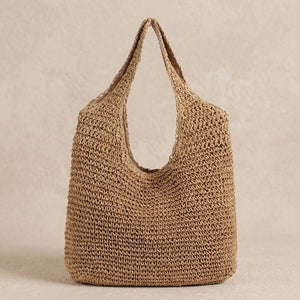 Bolsa de Praia de Palha Venti Bege em fundo neutro