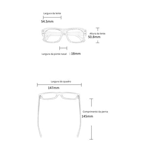 Óculos de Sol Feminino Marrom Medidas