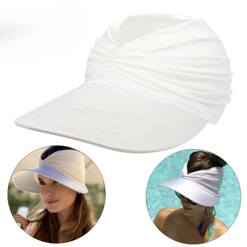 Viseira Feminina Elástica Grace – Charme e Funcionalidade Branco