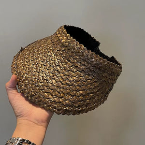 Viseira Feminina Rattan Marrom