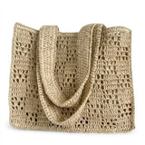 bolsa de palha trabalhada de praia cor bege