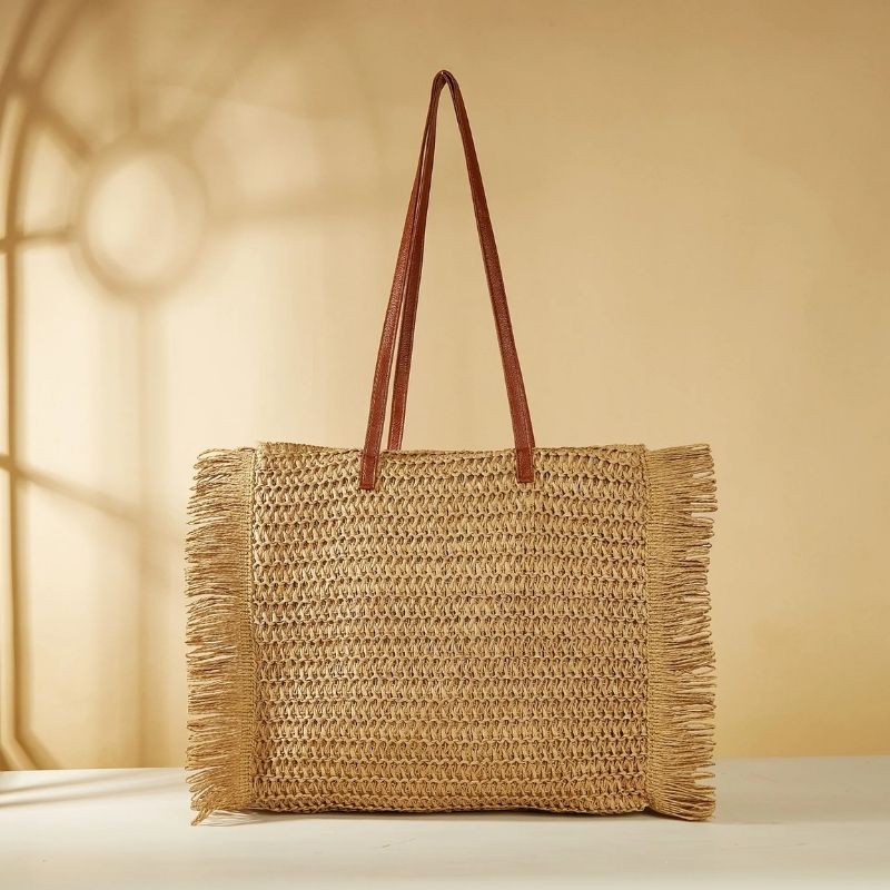 bolsa de praia de palha grande