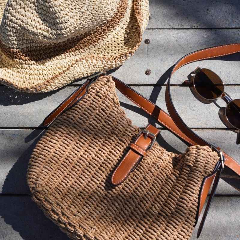bolsa de praia de palha